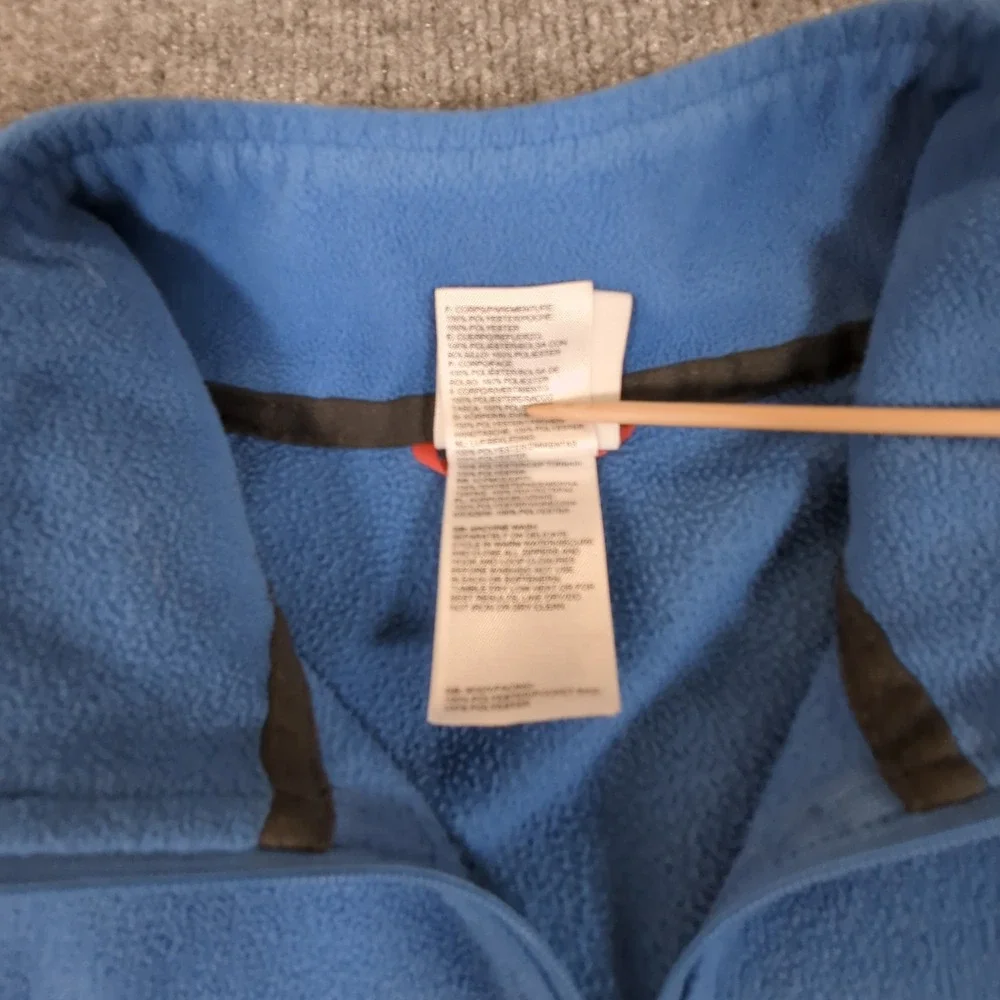 The North Face Mens Blue Grey Quarter Zip Fleece Pullover Thumbholes Small #2769